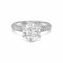 Round Brilliant Six Prong Pavé Diamond Engagement Ring