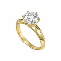Round Brilliant Six Prong Solitaire Diamond Engagement Ring