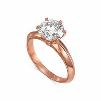 Round Brilliant Six Prong Solitaire Diamond Engagement Ring