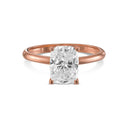 Elongated Cushion Solitaire Diamond Engagement Ring