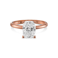 Elongated Cushion Solitaire Diamond Engagement Ring