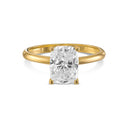 Elongated Cushion Solitaire Diamond Engagement Ring