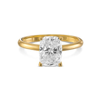 Elongated Cushion Solitaire Diamond Engagement Ring