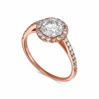 Round Brilliant Halo Diamond Engagement Ring