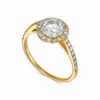 Round Brilliant Halo Diamond Engagement Ring