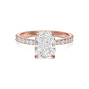 Elongated Cushion Pavé With Hidden Halo Diamond Engagement Ring