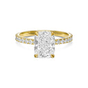 Elongated Cushion Pavé With Hidden Halo Diamond Engagement Ring