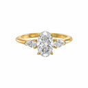 Oval With Pear-Shape Side Stones Diamond Engagement Ring
