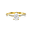 Pear Shape Pavé With Hidden Halo Diamond Engagement Ring