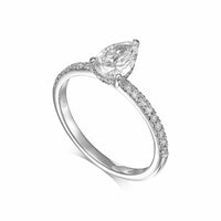 Pear Shape Pavé With Hidden Halo Diamond Engagement Ring