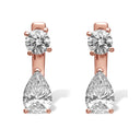Round Brilliant Diamond Earrings with Detachable Pear-Shaped Drop