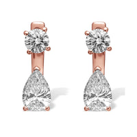 Round Brilliant Diamond Earrings with Detachable Pear-Shaped Drop