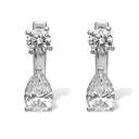 Round Brilliant Diamond Earrings with Detachable Pear-Shaped Drop