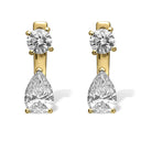 Round Brilliant Diamond Earrings with Detachable Pear-Shaped Drop