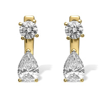 Round Brilliant Diamond Earrings with Detachable Pear-Shaped Drop
