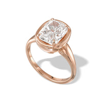 Elongated Cushion Bezel Diamond Engagement Ring