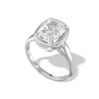 Elongated Cushion Bezel Diamond Engagement Ring