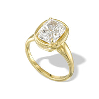 Elongated Cushion Bezel Diamond Engagement Ring