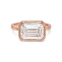 Emerald East-to-West Bezel Diamond Engagement Ring