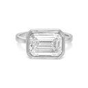 Emerald East-to-West Bezel Diamond Engagement Ring