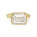 Emerald East-to-West Bezel Diamond Engagement Ring