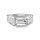 Emerald East-to-West Bezel Diamond Engagement Ring