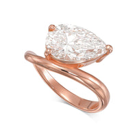 Tilted Pear-Shape Diamond Engagement Ring