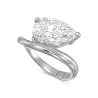 Tilted Pear-Shape Diamond Engagement Ring