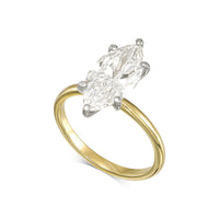 Marquise Two-Tone Solitaire Diamond Engagement Ring