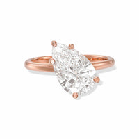 Semi-Tilted Pear Shape Diamond Engagement Ring