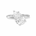 Semi-Tilted Pear Shape Diamond Engagement Ring