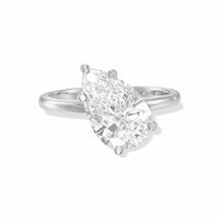 Semi-Tilted Pear Shape Diamond Engagement Ring