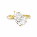 Semi-Tilted Pear Shape Diamond Engagement Ring