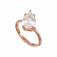 Semi-Tilted Pear Shape Diamond Engagement Ring