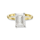 Emerald Two-Tone Hidden Halo Diamond Engagement Ring