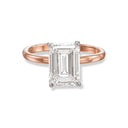 Emerald Two-Tone Hidden Halo Diamond Engagement Ring