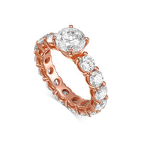 Round Brilliant Eternity Band Diamond Engagement Ring