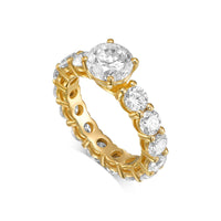 Round Brilliant Eternity Band Diamond Engagement Ring