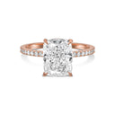 Elongated Cushion Pavé Diamond Engagement Ring