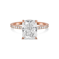Elongated Cushion Pavé Diamond Engagement Ring