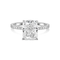 Elongated Cushion Pavé Diamond Engagement Ring