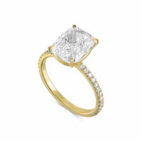 Elongated Cushion Pavé Diamond Engagement Ring