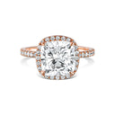 Square Cushion Halo Diamond Engagement Ring