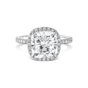 2.40 Carat Cushion Halo Diamond Engagement Ring
