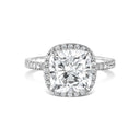 Square Cushion Halo Diamond Engagement Ring