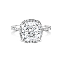 Square Cushion Halo Diamond Engagement Ring