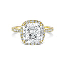Square Cushion Halo Diamond Engagement Ring