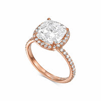 Square Cushion Halo Diamond Engagement Ring