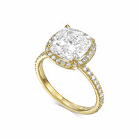 Square Cushion Halo Diamond Engagement Ring