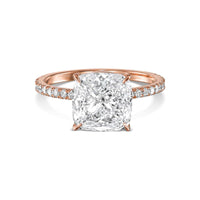 Square Cushion Pavé With Hidden Halo Diamond Engagement Ring